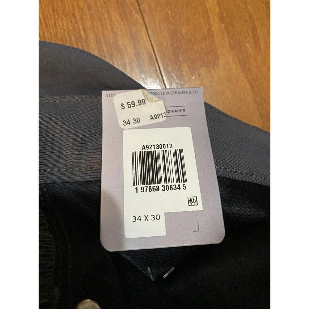 Levi Men 511 Slim Tech Five Pocket Pants - Charcoal Gray 34x30 New! NWT $60